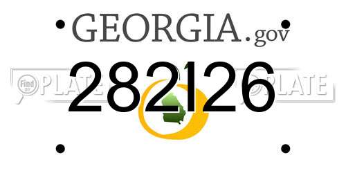 282I26 Georgia License Plate