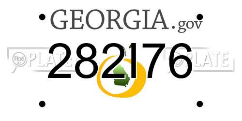 282I76 Georgia License Plate