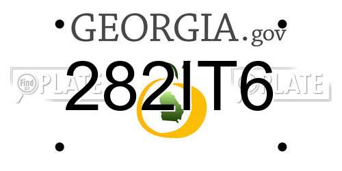 282IT6 Georgia License Plate