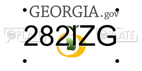 282IZG Georgia License Plate