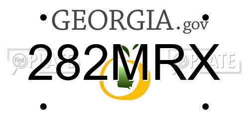 282MRX Georgia License Plate