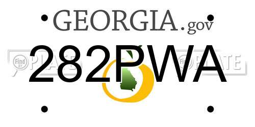 282PWA Georgia License Plate