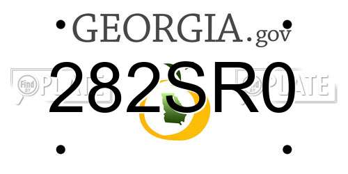 282SR0 Georgia License Plate