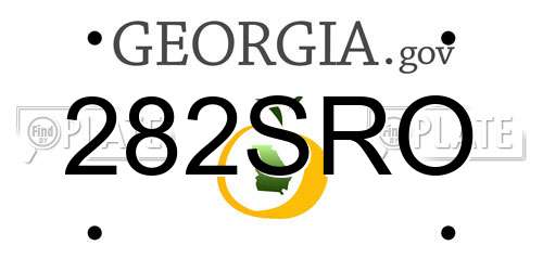 282SRO Georgia License Plate