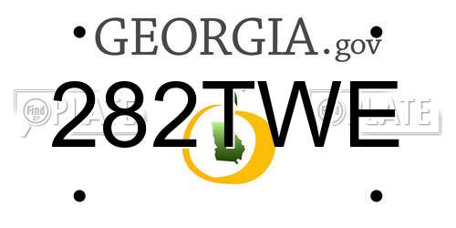282TWE Georgia License Plate