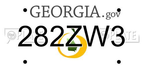 282ZW3 Georgia License Plate