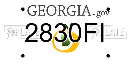2830FI Georgia License Plate