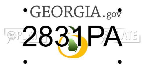 2831PA Georgia License Plate