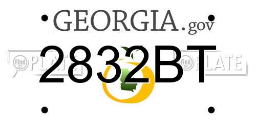 2832BT Georgia License Plate