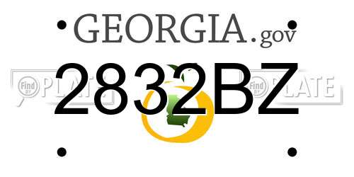 2832BZ Georgia License Plate