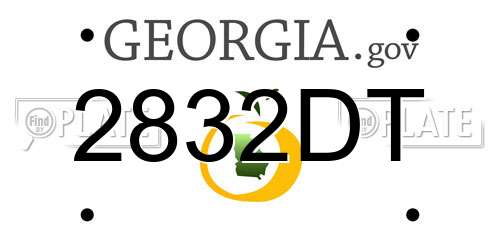 2832DT Georgia License Plate