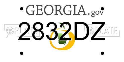 2832DZ Georgia License Plate