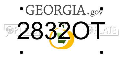 2832OT Georgia License Plate