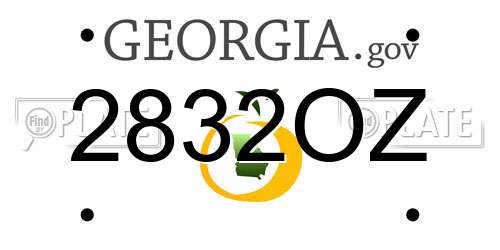 2832OZ Georgia License Plate
