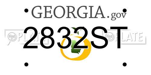 2832ST Georgia License Plate