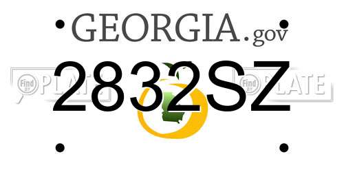 2832SZ Georgia License Plate