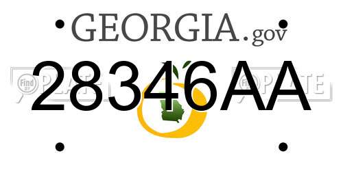 28346AA Georgia License Plate