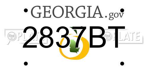 2837BT Georgia License Plate