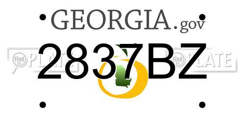 2837BZ Georgia License Plate