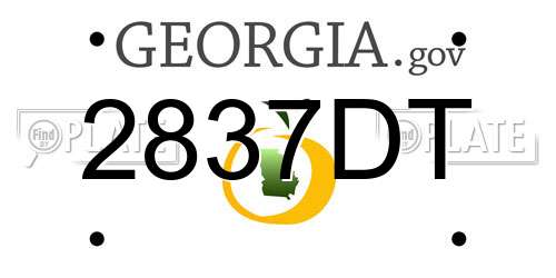 2837DT Georgia License Plate
