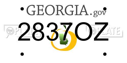 2837OZ Georgia License Plate
