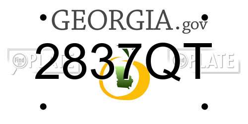 2837QT Georgia License Plate
