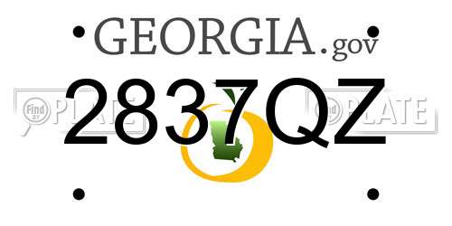 2837QZ Georgia License Plate