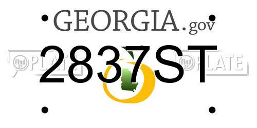 2837ST Georgia License Plate