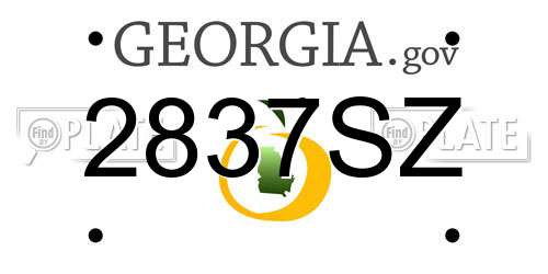 2837SZ Georgia License Plate