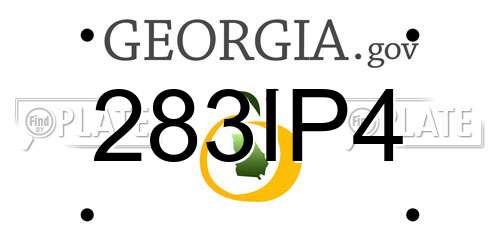 283IP4 Georgia License Plate