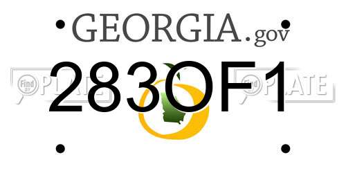 283OF1 Georgia License Plate