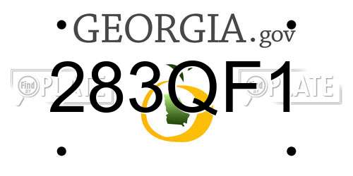 283QF1 Georgia License Plate