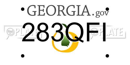 283QFI Georgia License Plate