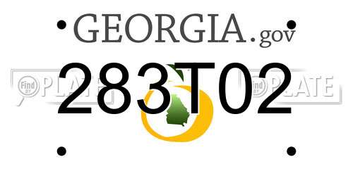 283T02 Georgia License Plate