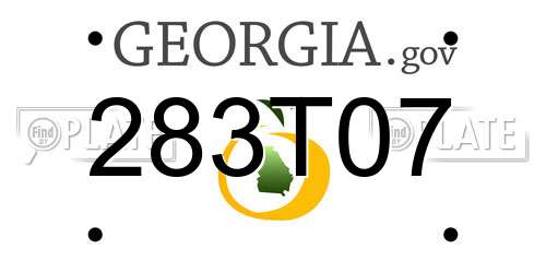 283T07 Georgia License Plate