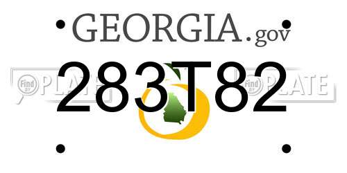283T82 Georgia License Plate
