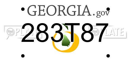 283T87 Georgia License Plate
