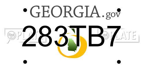 283TB7 Georgia License Plate