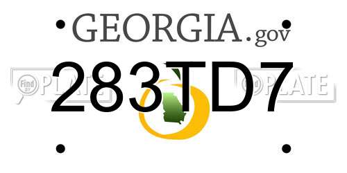 283TD7 Georgia License Plate