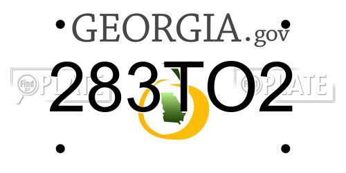 283TO2 Georgia License Plate