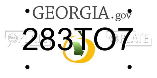 283TO7 Georgia License Plate