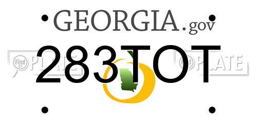 283TOT Georgia License Plate