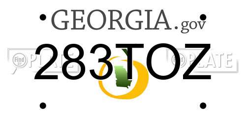 283TOZ Georgia License Plate