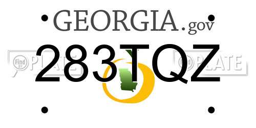 283TQZ Georgia License Plate