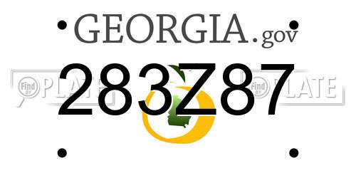 283Z87 Georgia License Plate