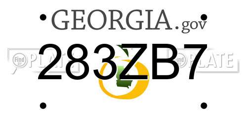 283ZB7 Georgia License Plate