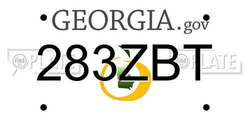 283ZBT Georgia License Plate