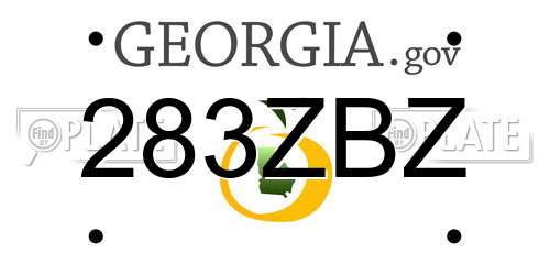 283ZBZ Georgia License Plate