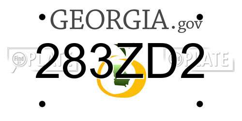 283ZD2 Georgia License Plate