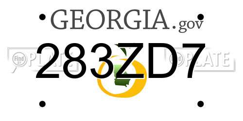 283ZD7 Georgia License Plate